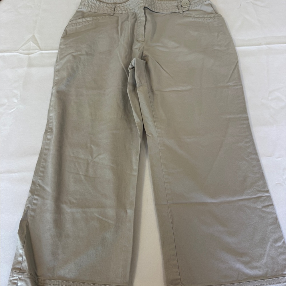 JH Collectibles Cropped Wide-Leg Pants in Light Beige